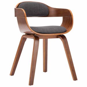 vidaXL Chaise de salle &agrave; manger Gris fonc&eacute; Tissu et bois courb&eacute;