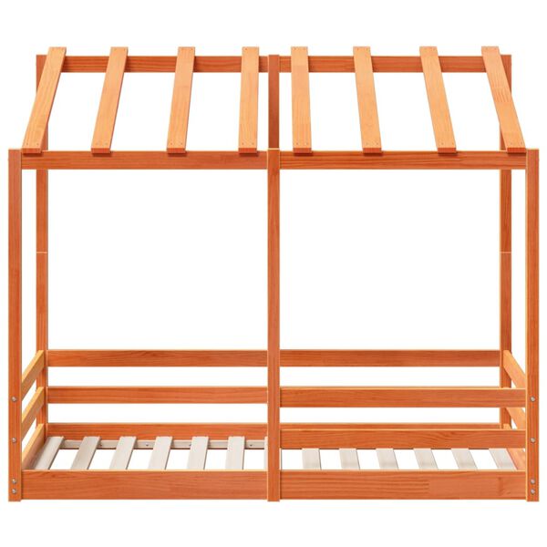 vidaXL Lit pour enfants sans matelas cire marron 80x160 cm pin massif