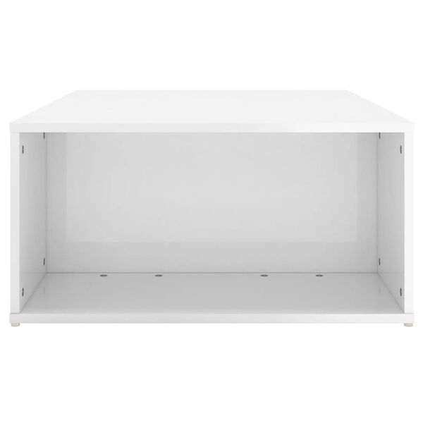 vidaXL Table basse blanc brillant 90x67x33 cm bois d'ing&eacute;nierie