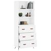 vidaXL Buffet haut Blanc 69,5x34x180 cm Bois d'ing&eacute;nierie