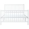 vidaXL Cadre de lit métal sans matelas et pied de lit blanc 107x203 cm