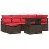 vidaXL Ensemble de canap&eacute; de jardin 7 pc Marron polyrotin