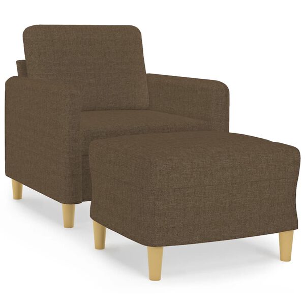 vidaXL Fauteuil avec repose-pied Marron 60 cm Tissu