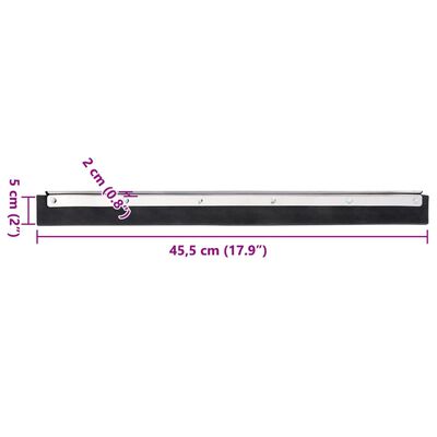 vidaXL Tête de raclette de sol 45,5x2x5 cm acier et caoutchouc