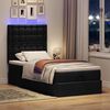 vidaXL Lit ottoman avec matelas et LED noir 80x200cm tissu