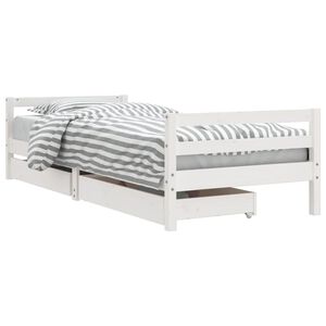 vidaXL Cadre de lit d'enfants tiroirs blanc 90x190 cm bois pin massif