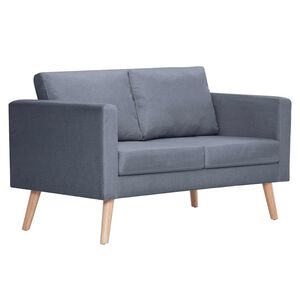vidaXL Canap&eacute; &agrave; 2 places Tissu Gris fonc&eacute;