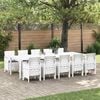 vidaXL Ensemble de salle &agrave; manger pour jardin 11 pcs Blanc