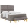 vidaXL Lit &agrave; ressorts avec t&ecirc;te de lit Taupe 200 x 160 cm tissu