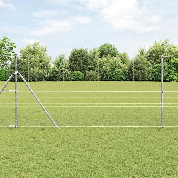 vidaXL Clôture de prairie Argent 25 x 1,2 m Acier galvanisé