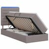 vidaXL Lit de rangement LED avec matelas Taupe 90 x 200 cm Tissu