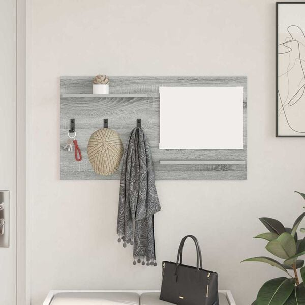 vidaXL Porte-manteau mural avec étagère Sonoma gris 90 x 10 x 50 cm
