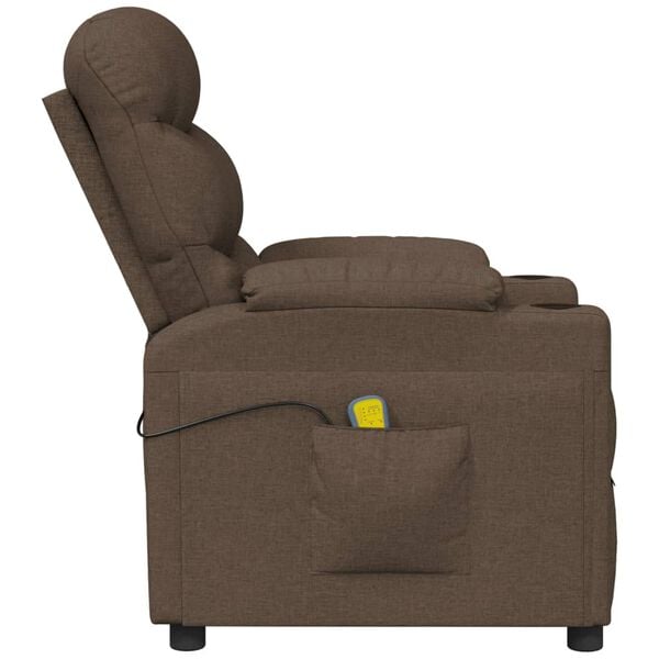 vidaXL Fauteuil de massage Marron Tissu
