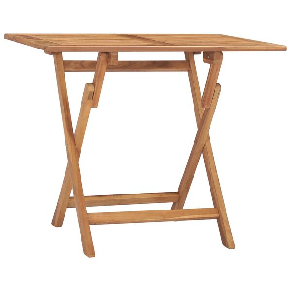 vidaXL Table &agrave; d&icirc;ner pliable de jardin 90x60x75 cm Bois de teck solide