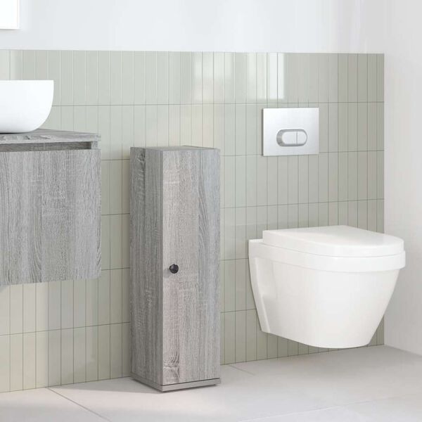 vidaXL Meuble de salle de bain avec porte-rouleau sonoma gris