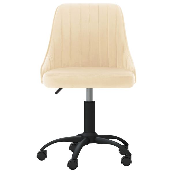 vidaXL Chaise pivotante de salle &agrave; manger Cr&egrave;me Velours