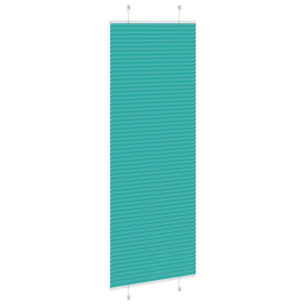 vidaXL Store pliss&eacute; vert p&eacute;trole 70x200 cm largeur du tissu 69,4 cm