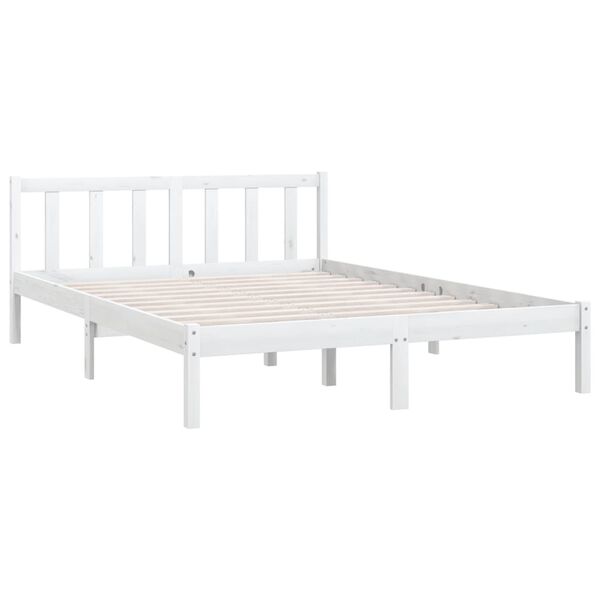 vidaXL Cadre de lit sans matelas blanc bois massif 120x200 cm