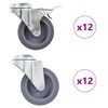 vidaXL 24 pcs Roulettes pivotantes &agrave; trou de boulon 75 mm