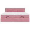 vidaXL Cadre de lit ottoman avec matelas rose 180x200 cm velours