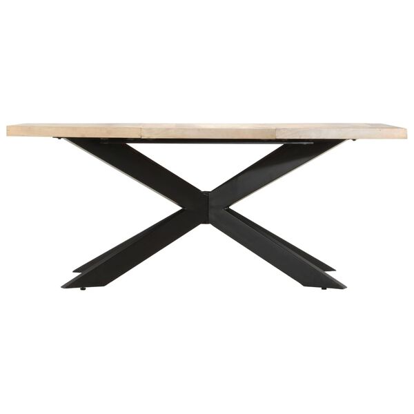 vidaXL Table &agrave; d&icirc;ner 180x90x76 cm Bois de manguier massif blanchi