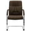 vidaXL Chaise de bureau cantilever Marron Tissu