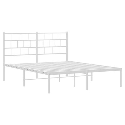 vidaXL Cadre de lit métal sans matelas et tête de lit blanc 140x200 cm