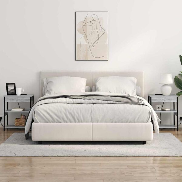 vidaXL Cabinet de chevet 2 pcs Gris Sonoma 41 x 31 x 51 cm