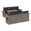 vidaXL Salon de jardin avec coussins 7 pcs gris r&eacute;sine tress&eacute;e