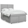 vidaXL Sommier &agrave; lattes de lit avec matelas Gris clair 140x190cm Tissu