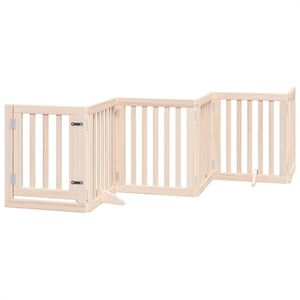 vidaXL Barri&egrave;re pour chien avec porte pliable 6 panneaux 300 cm Bois de peuplier