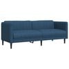 vidaXL Canap&eacute; &agrave; 3 places bleu tissu