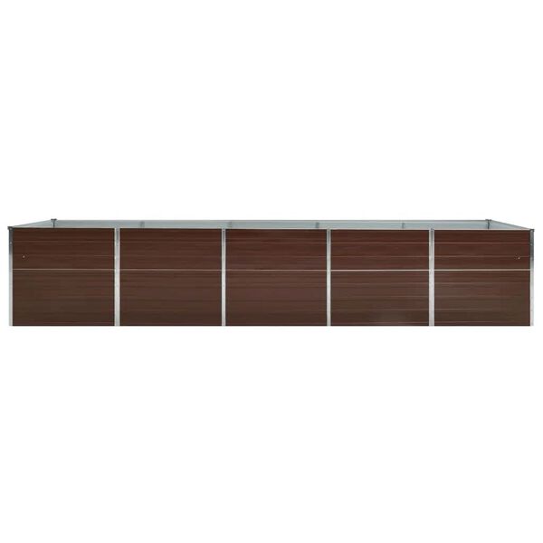 vidaXL Lit sur&eacute;lev&eacute; de jardin Acier galvanis&eacute; 400x80x45 cm Marron
