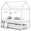 vidaXL Cadre de lit d'enfant avec un tiroir Blanc Pin massif 70x140 cm