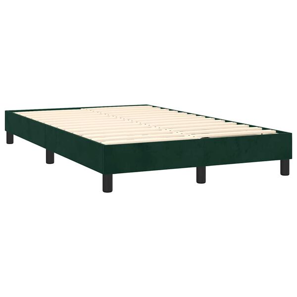 vidaXL Sommier &agrave; lattes de lit et matelas Vert fonc&eacute; 120x200cm Velours