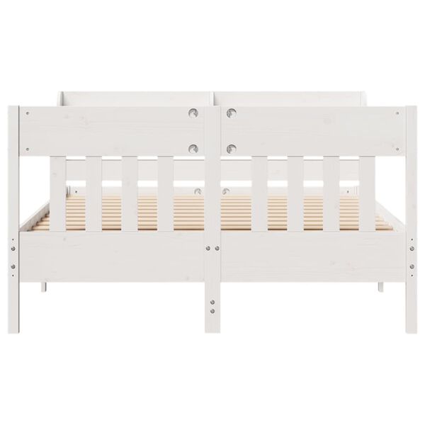 vidaXL Cadre de lit sans matelas blanc 120x190 cm bois de pin massif