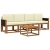 vidaXL Ensemble de canap&eacute;s d'ext&eacute;rieur 4 pc 4 place Naturel et Cr&egrave;me