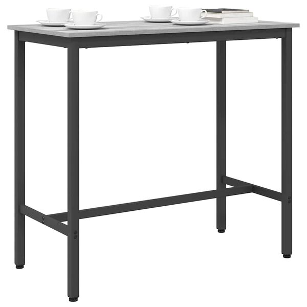vidaXL table Gris Sonoma 100 x 50 x 90,5 cm Bois d'ing&eacute;nierie et acier