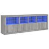 vidaXL Buffet avec lumi&egrave;res LED sonoma gris 202x37x67 cm