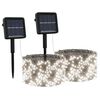 vidaXL Lampes solaires 2 pcs 2x200 LED Blanc froid Int&eacute;rieur Ext&eacute;rieur