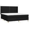 vidaXL Sommier &agrave; lattes de lit matelas et LED Noir 180x200 cm Tissu