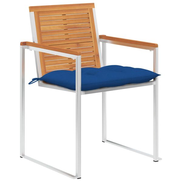 vidaXL Chaises de jardin lot de 6 avec coussins Bois d'acacia solide