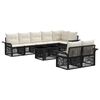 vidaXL Ensemble de canap&eacute; de jardin 9 pc Noir et blanc cr&egrave;me polyrotin