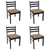 vidaXL Chaises &agrave; manger lot de 4 marron h&eacute;v&eacute;a solide et velours
