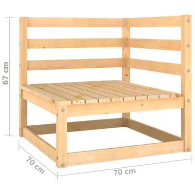 vidaXL Salon de jardin 2 pcs bois de pin massif