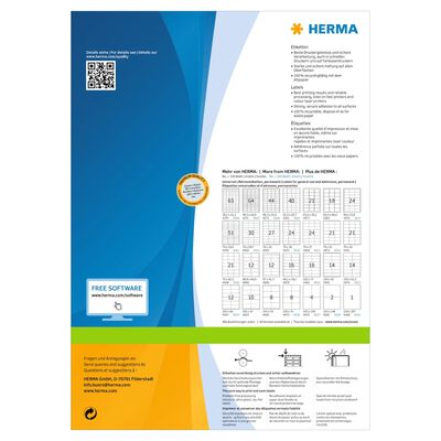 HERMA Étiquettes d'adresse permanentes A6 105x148mm 800 feuilles Blanc