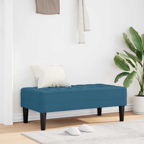 vidaXL banc Bleu 113 x 57 x 39 cm Velours