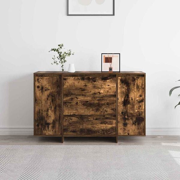 vidaXL Buffet Ch&ecirc;ne fum&eacute; 120 x 41 x 75 cm Bois d'ing&eacute;nierie