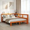 vidaXL Lit biblioth&egrave;que sans matelas cire marron 140x200 cm pin massif