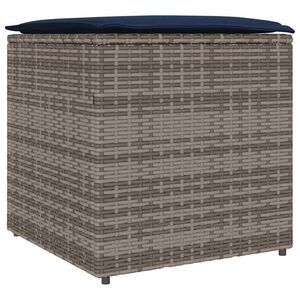 vidaXL Bo&icirc;te &agrave; coussins avec stockage Gris 50 x 50 x 50 cm polyrotin